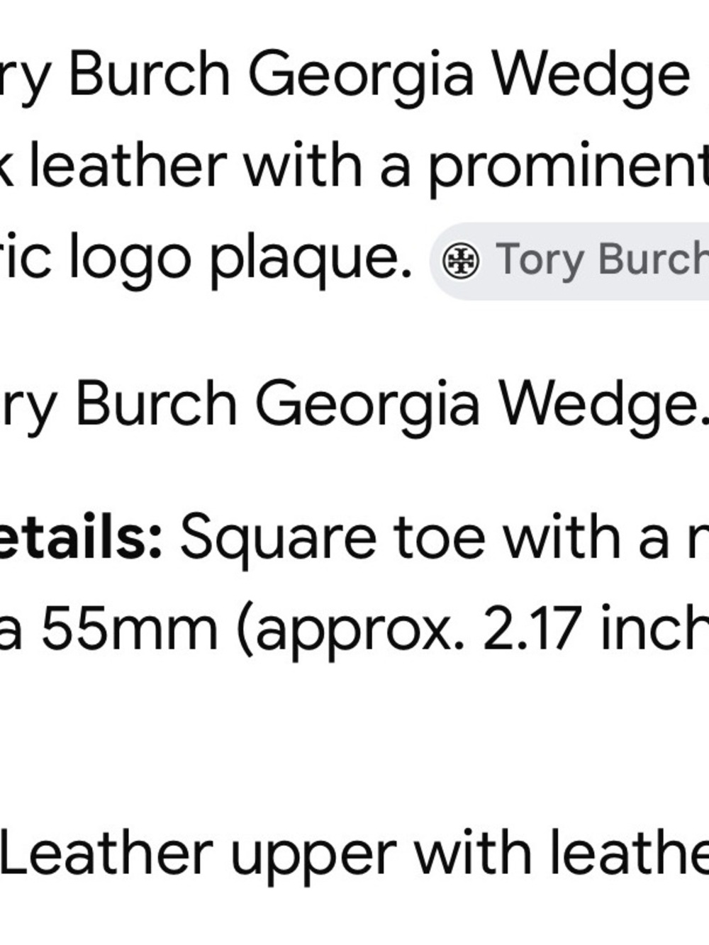 Tory Burch Georgia Black Leather Wedge Pumps Size 6.5 - Picture 16 of 16
